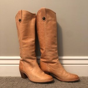 Frye Jackie Tall Boot in Natural Light Tan Leather
